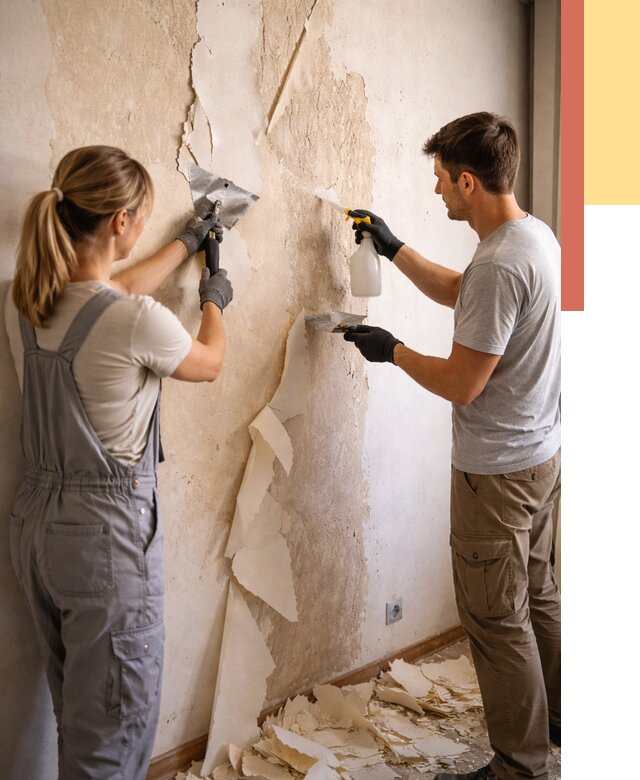 Снятие старых обоев в Брянске от 5644 руб. под ключ недорого | ОТДЕЛОЧНИК-Бнк