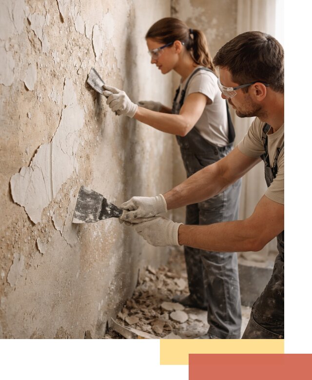 Снятие старой шпаклевки и подготовка поверхностей в Брянске