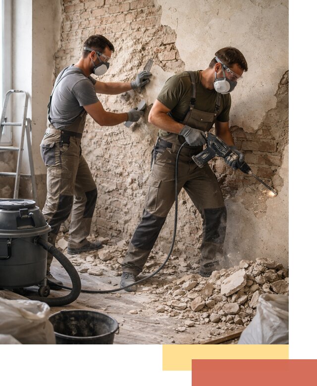 Демонтаж штукатурки со стен в Брянске быстро и аккуратно