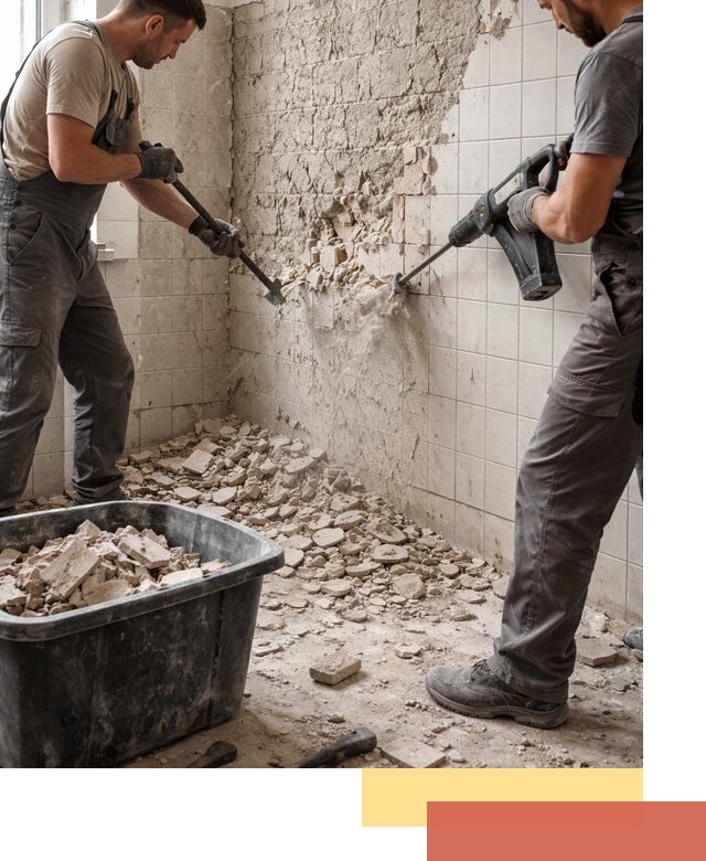 Демонтаж плитки со стен в Брянске быстро и аккуратно