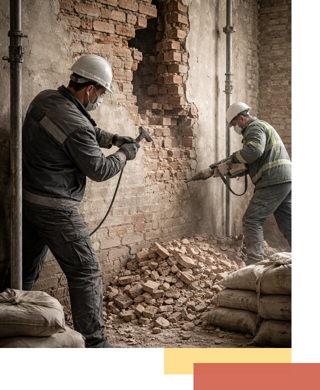 Демонтаж кирпичных стен в Брянске быстро и безопасно