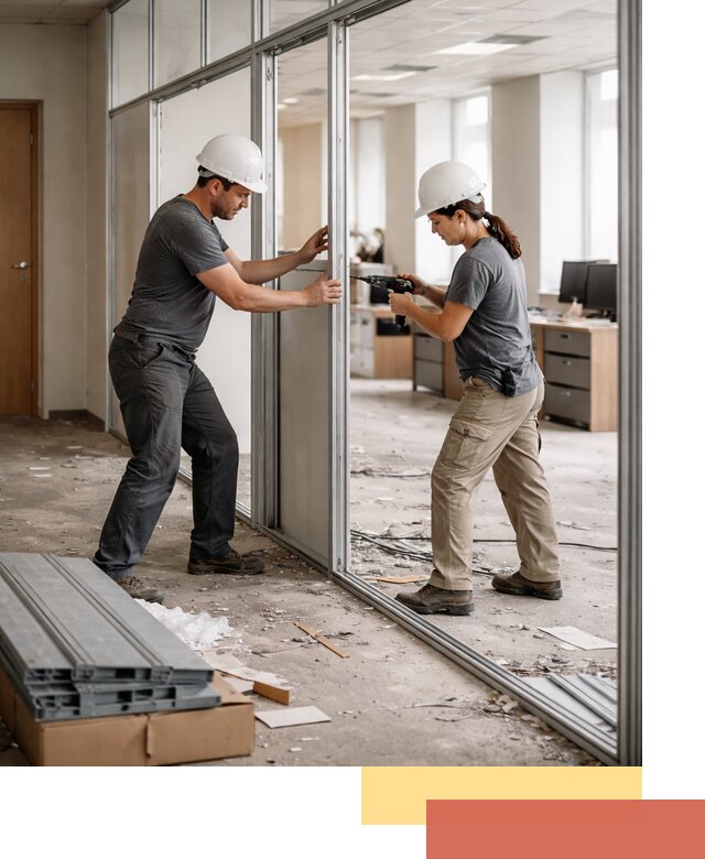 Демонтаж алюминиевых перегородок в Брянске быстро и аккуратно