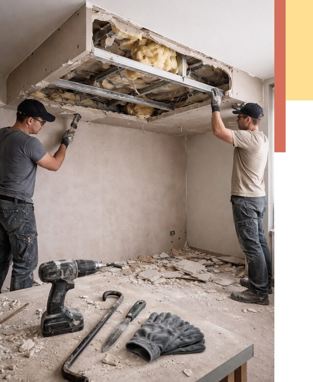 Демонтаж короба из гипсокартона в Брянске от 1634 руб. — быстро и недорого | ОТДЕЛОЧНИК-Бнк