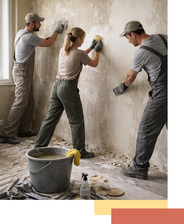 Очистка стен от клея и грунтовки в Брянске качественно и быстро