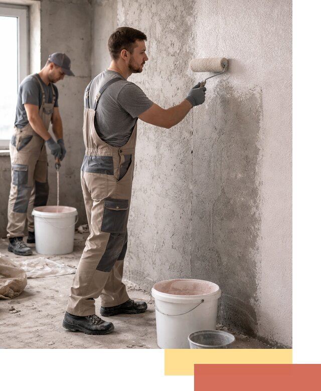 Нанесение бетоноконтакта на стены в Брянске для последующей отделки