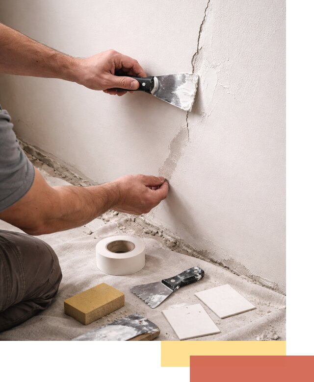 Заделка трещин и сколов в стенах и потолках в Брянске