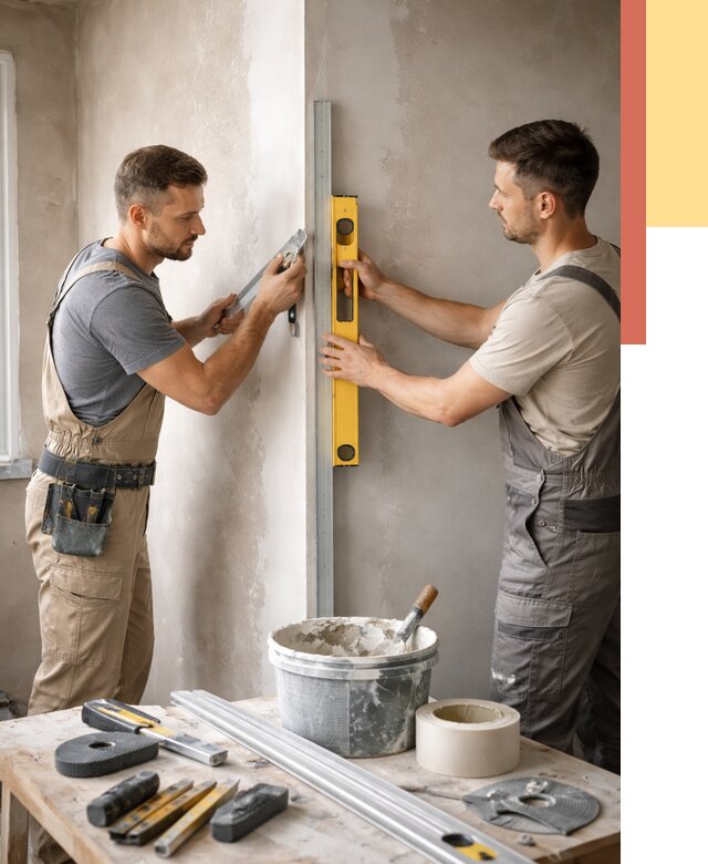 Выведение углов стен в Брянске от 1989 руб. быстро и недорого | ОТДЕЛОЧНИК-Бнк