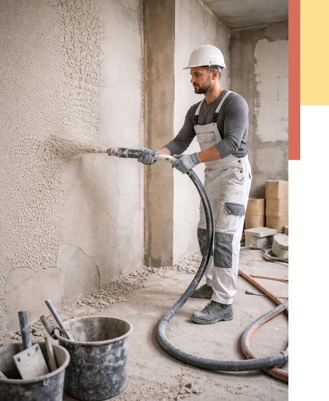 Машинная штукатурка стен в Брянске под ключ от 6988 руб./м2 | ОТДЕЛОЧНИК-Бнк