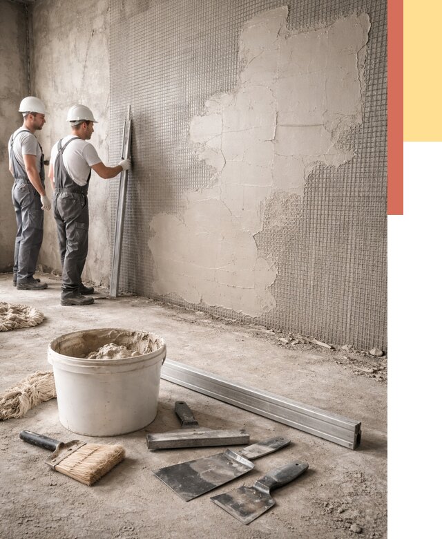 Штукатурка стен по сетке в Брянске от 5913 руб./м2 — быстро и недорого | ОТДЕЛОЧНИК-Бнк