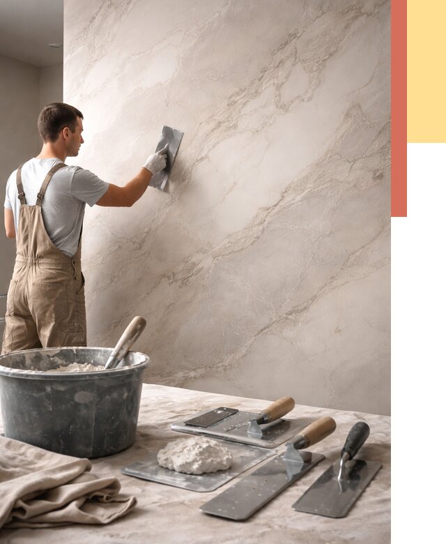 Декоративная штукатурка под мрамор в Брянске от 3010 руб./м² — быстро и недорого | ОТДЕЛОЧНИК-Бнк