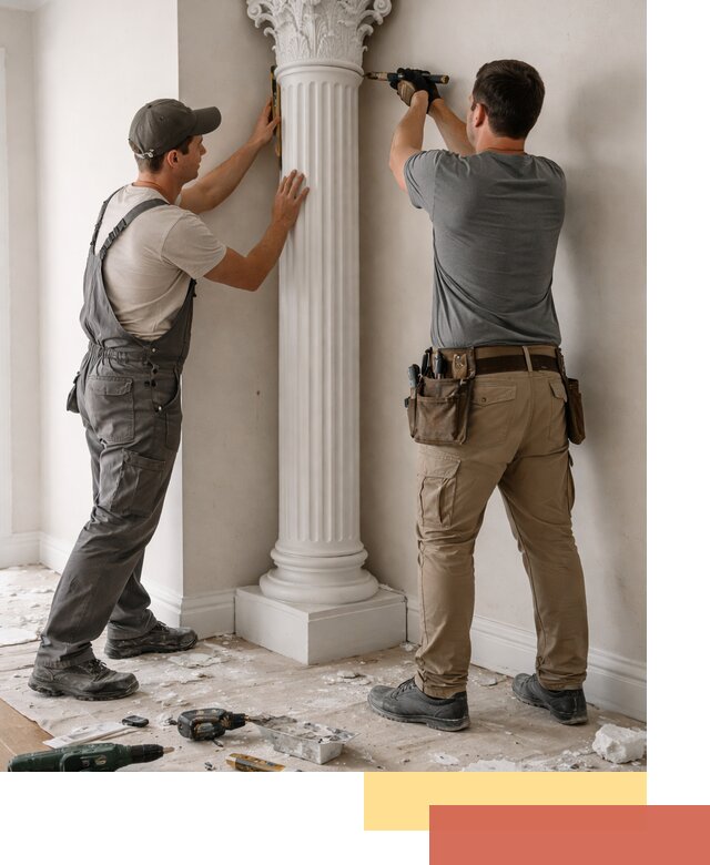 Установка декоративных колонн в Брянске под ключ