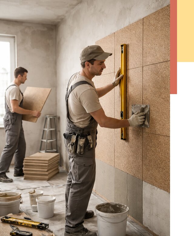 Монтаж пробковых панелей на стены в Брянске от 3763 руб. — ОТДЕЛОЧНИК-Бнк