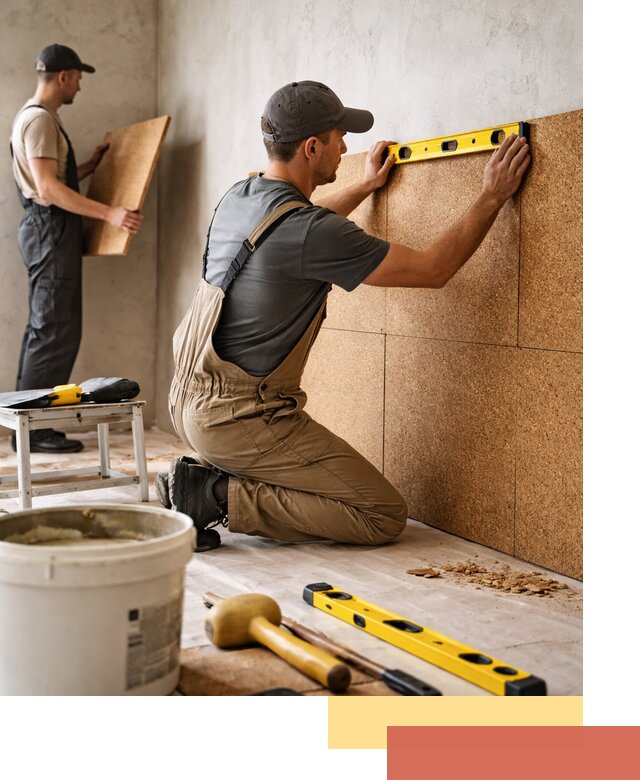 Монтаж пробковых панелей на стены в Брянске быстро и качественно