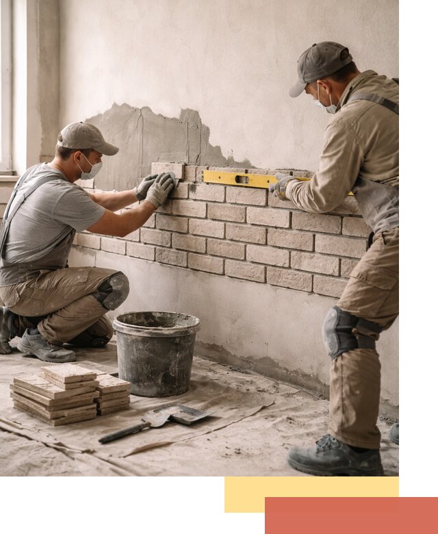 Монтаж декоративного кирпича профессионально в Брянске