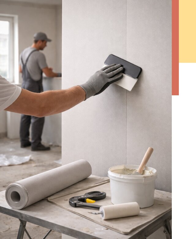 Поклейка обоев под покраску в Брянске от 3763 руб. за м2 | ОТДЕЛОЧНИК-Бнк