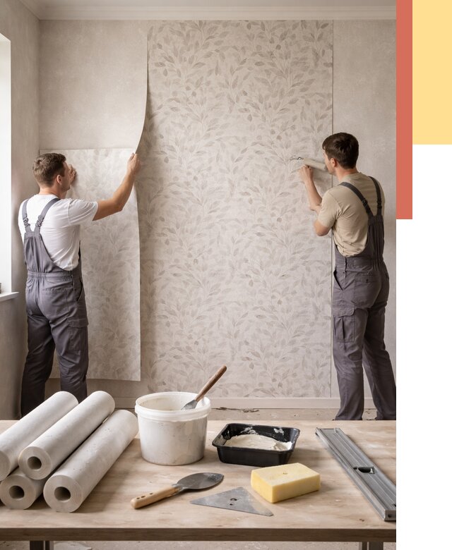 Поклейка обоев с подбором рисунка в Брянске от 3763 руб. | ОТДЕЛОЧНИК-Бнк - быстро и недорого