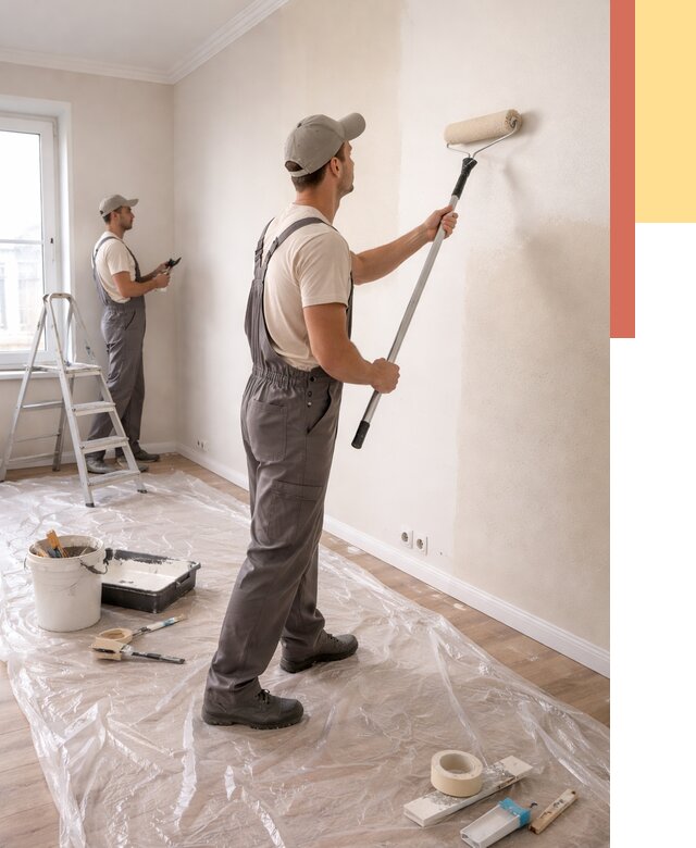 Покраска стен акриловой краской в Брянске от 3763 руб./м² — быстро и недорого | ОТДЕЛОЧНИК-Бнк