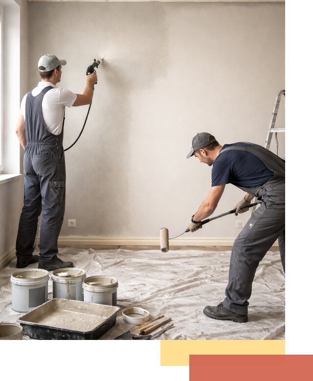 Покраска стен моющейся краской и защита поверхностей в Брянске