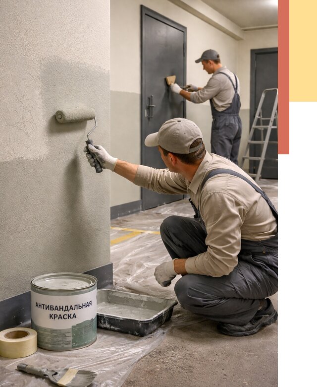 Покраска стен антивандальной краской в Брянске от 4838 руб./м² под ключ | ОТДЕЛОЧНИК-Бнк