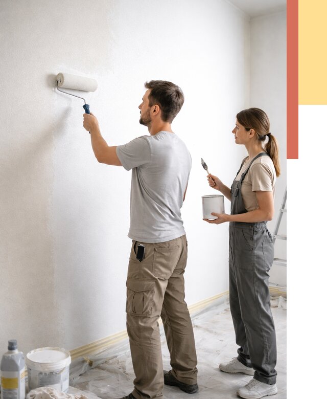 Окраска стен по стеклохолсту в Брянске от 4838 руб/м² под ключ | ОТДЕЛОЧНИК-Бнк