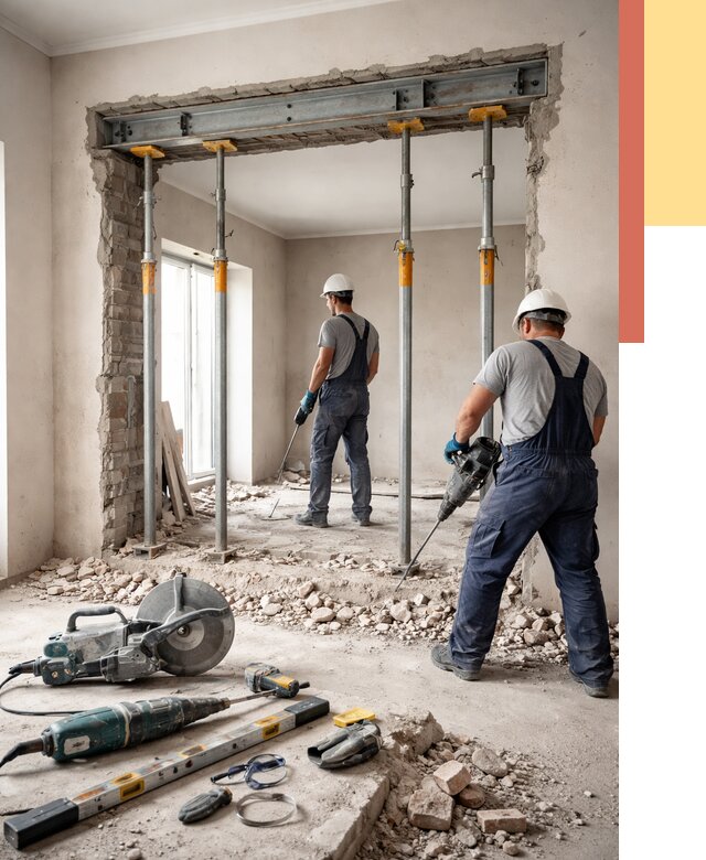 Прорезка проема в стене в Брянске от 4838 руб. — быстро и недорого | ОТДЕЛОЧНИК-Бнк