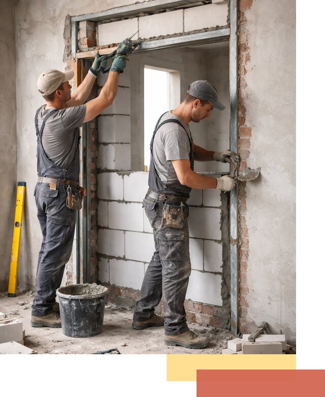 Закладка дверного проема под ключ в Брянске: демонтаж, монтаж, отделка