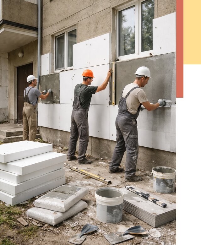 Утепление стен пенопластом в Брянске от 1881 руб. — недорого и под ключ | ОТДЕЛОЧНИК-Бнк