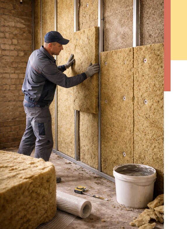 Утепление стен минватой в Брянске от 1451 руб./м2 — недорого и быстро | ОТДЕЛОЧНИК-Бнк