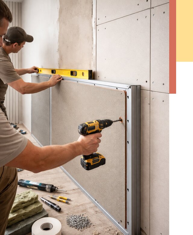 Шумоизоляция стен панелями ЗИПС в Брянске от 2365 руб./м² под ключ | ОТДЕЛОЧНИК-Бнк