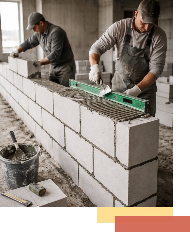 Кладка перегородок из газобетона в Брянске быстро и качественно