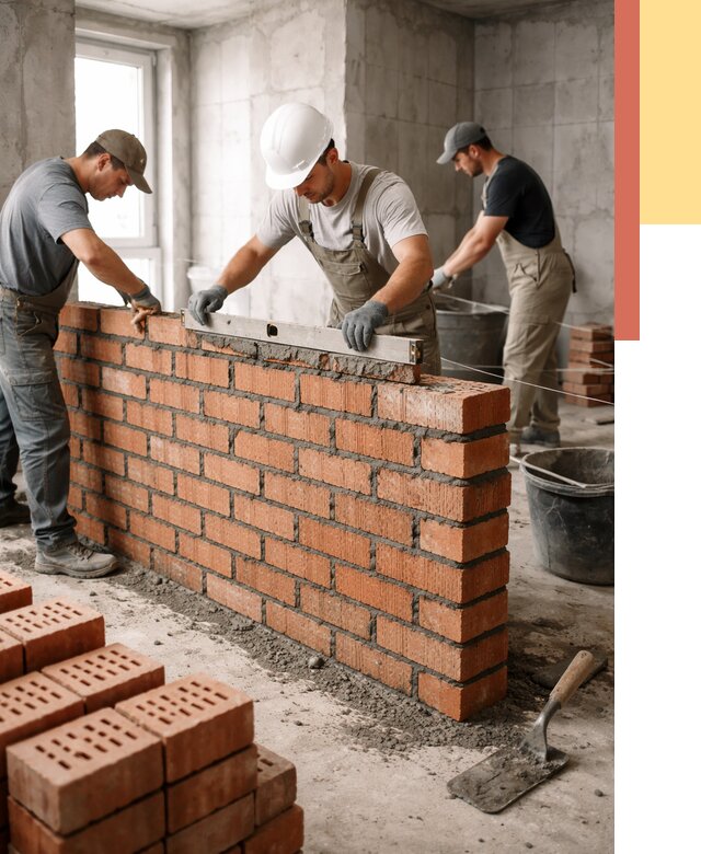 Кладка перегородок из кирпича в Брянске от 3763 руб. за м² | ОТДЕЛОЧНИК-Бнк