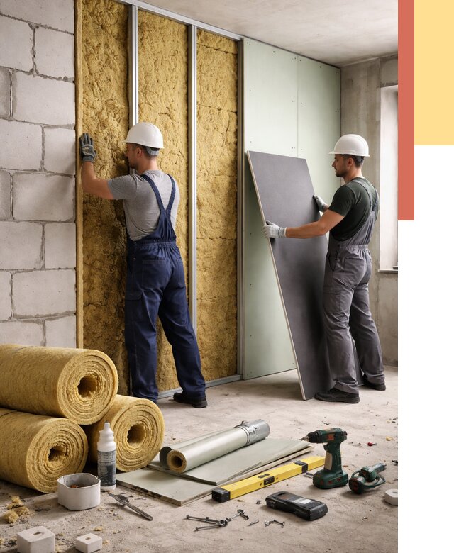 Шумоизоляция перегородок из блоков в Брянске от 1989 руб./м² — быстро и недорого | ОТДЕЛОЧНИК-Бнк