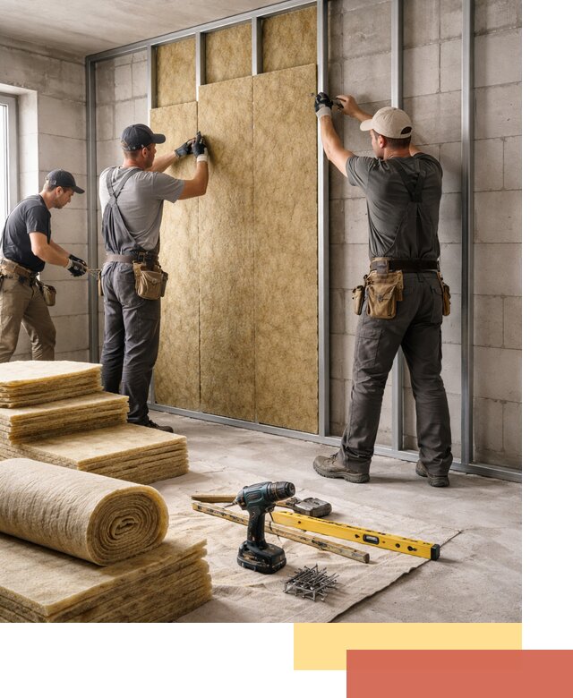 Шумоизоляция перегородок из блоков в Брянске — монтаж и защита шумоизоляцией