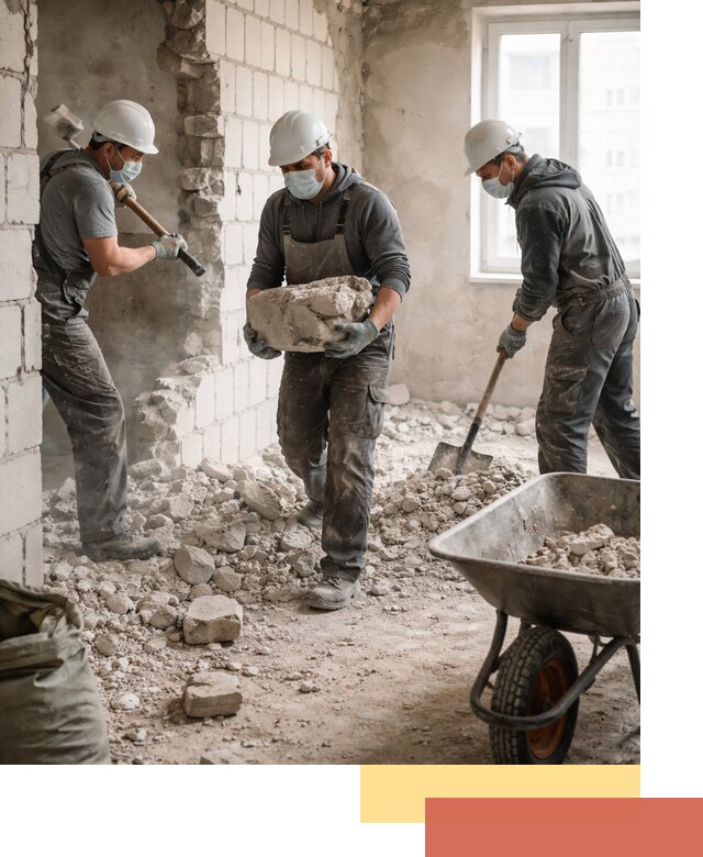 Демонтаж блочных перегородок в Брянске быстро и аккуратно