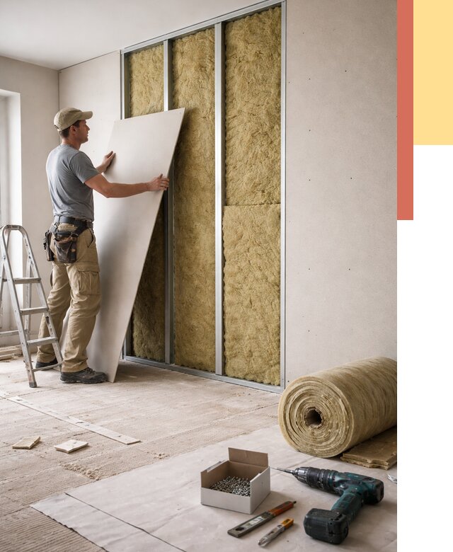 Перегородка из гипсокартона с шумоизоляцией в Брянске от 3354 руб. | ОТДЕЛОЧНИК-Бнк