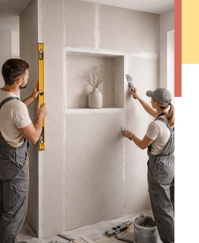 Перегородка из гипсокартона с нишей в Брянске от 3494 руб. под ключ | ОТДЕЛОЧНИК-Бнк