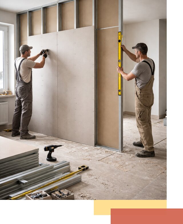 Зонирующая перегородка из гипсокартона под ключ в Брянске