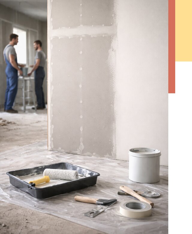 Покраска перегородок из гипсокартона в Брянске от 4838 руб. под ключ | ОТДЕЛОЧНИК-Бнк