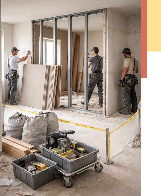 Перенос гипсокартонной перегородки в Брянске под ключ от 4838 руб. | Демонтаж и монтаж – ОТДЕЛОЧНИК-Бнк