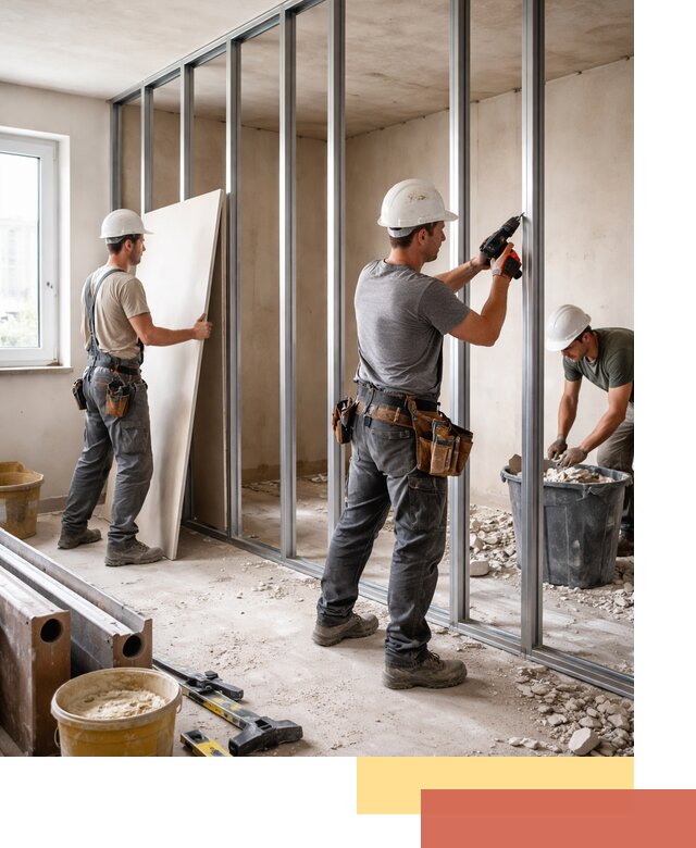 Перенос гипсокартонной перегородки в Брянске профессионально и быстро