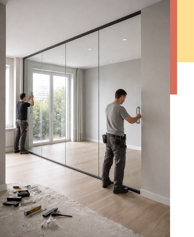 Изготовление стеклянных перегородок в Брянске от 13277 руб. под ключ | ОТДЕЛОЧНИК-Бнк