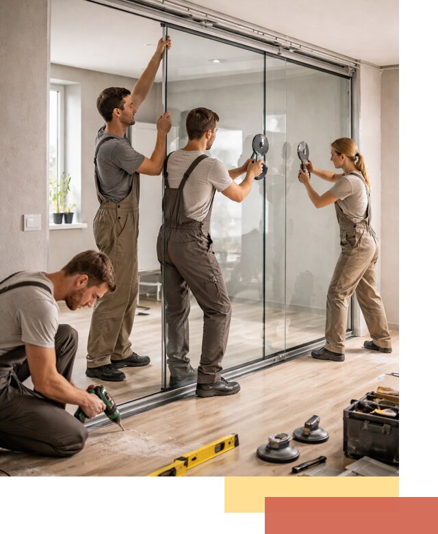 Изготовление стеклянных перегородок на заказ в Брянске