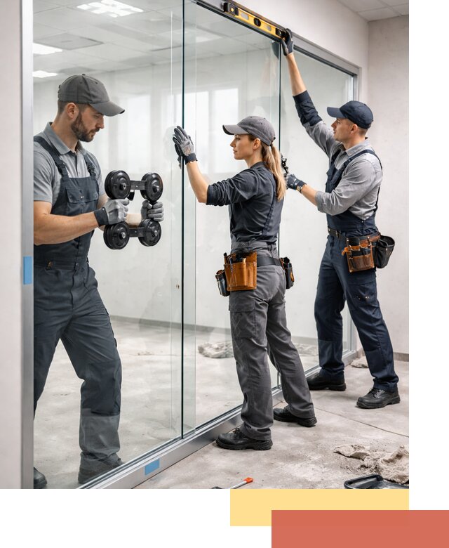 Профессиональный монтаж стеклянных перегородок в Брянске