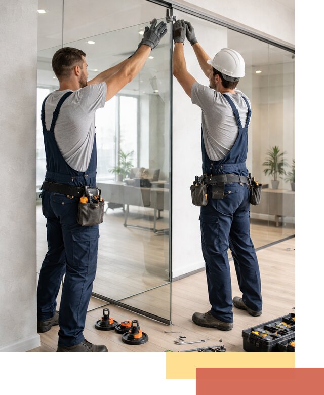 Безрамные стеклянные перегородки под ключ в Брянске