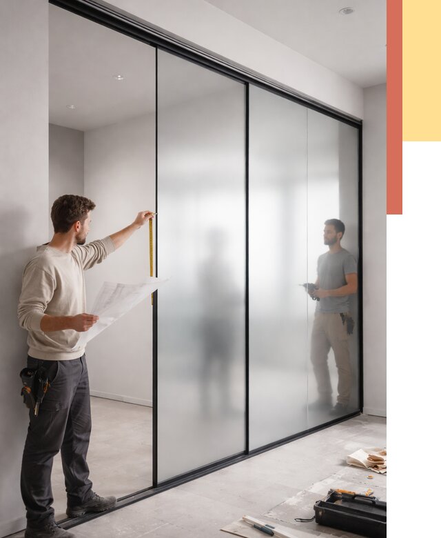 Матовые стеклянные перегородки в Брянске от 9138 руб. — монтаж и установка | ОТДЕЛОЧНИК-Бнк