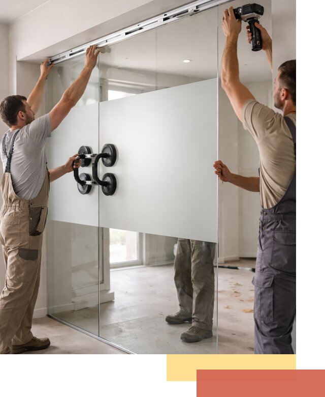 Матовые стеклянные перегородки под ключ в Брянске