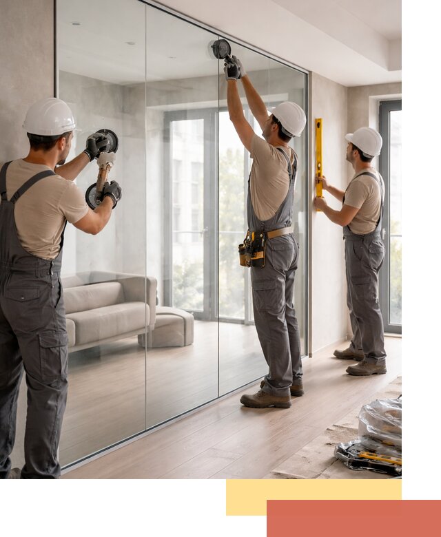 Перегородки из закаленного стекла в Брянске для офисов и квартир