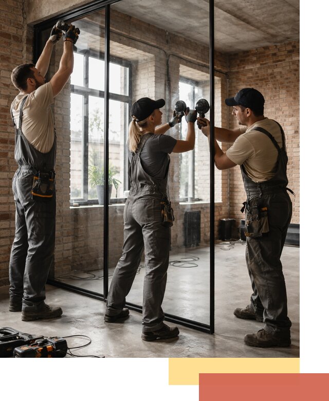 Стеклянные перегородки лофт — изготовление и монтаж в Брянске