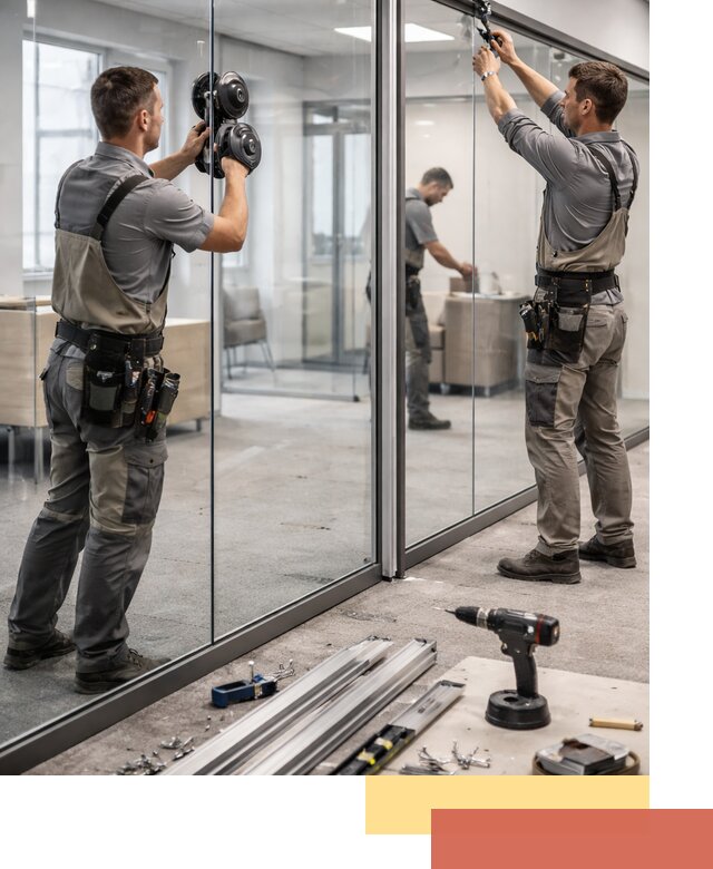 Стеклянные офисные перегородки под ключ в Брянске