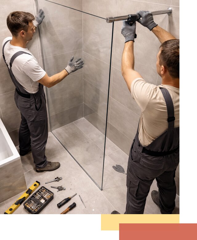 Стеклянные перегородки для душа в Брянске — изготовление и монтаж